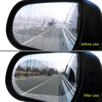 Противотуманная стикер на автомобилно огледало, Прозрачен филм на прозорец, Защитен филм върху огледалото за обратно виждане, Водоустойчив 2 бр./компл.