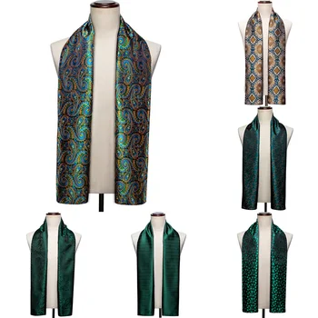 Новост, зелен мъжки шал, луксозен марка, копринен костюм с Пейсли, пролетно-есенен костюм, аксесоари, бизнес подаръци, вечерни Дизайнер Бари.Ван 1038