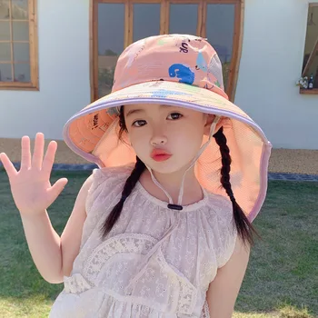 2023 Нова детска шапка в корейски стил, сладък малък динозавър, Солнцезащитная шапка за момиченце, лятна шал, шапка солнцезащитная