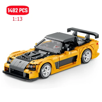 1482 бр 1: 12 Състезателна модел суперавтомобил, градивните елементи на MOC, Класически спортни автомобили, монтажни тухли, играчки за момчета, подаръци за рожден ден