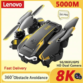 Lenovo G6Pro Drone 8K 5G GPS Drone Професионална въздушна фотография в HD формат С четырехроторным хеликоптер, избегающим препятствия, радио контрол Дистанция на 5000 м