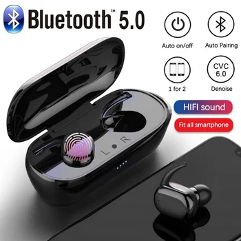 10 бр. Безжични слушалки Bluetooth 5.0 HIFI Sound TWS IPX5, водоустойчив стерео слушалки, Спортна Bluetooth слушалките с шумопотискане