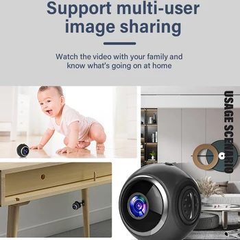 Нова безжична Градинска мини камера HD, WiFi за наблюдение на дете С инфрачервено нощно виждане за спортна камера