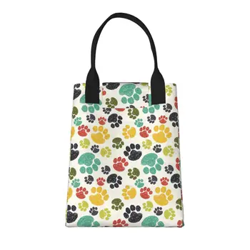 Малки Лапи, голяма Модерна чанта за пазаруване с дръжка, множество пазарска чанта от здрав винтажной памучен плат