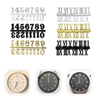 6 Бр. Златен часовник с римски цифри, сменяеми етикети ръчно изработени Аксесоари, резервни части, цифри от собствените си ръце,