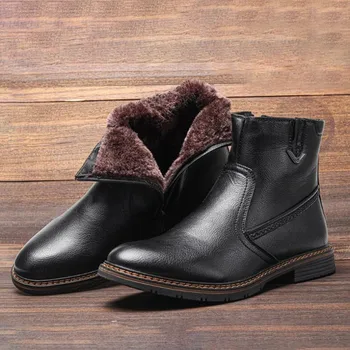 Зимни обувки за мъже, удобни класически модерен супер топло нескользящие зимни обувки 2023 г., мъжки