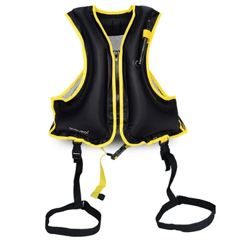 Предпазна жилетка за плаващи PVC, преносим надуваема спасителна жилетка за водни спортове, износоустойчиви безопасни регулируеми ремъци, аксесоари за улицата