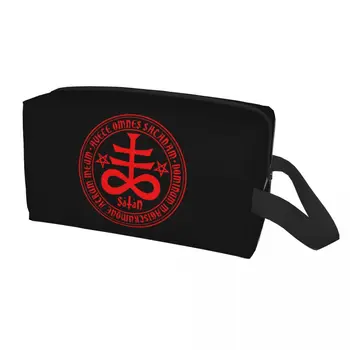 Пътна чанта за тоалетни принадлежности Градушка бизнес мениджър Сатанински Кръст Kawaii Devil Оккультный Козметични Органайзер за грим за съхранение на козметика Dopp Kit Case