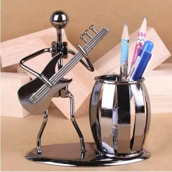 Креативен инструмент, китара, държач за химикалки, Метални часа, чист съд за моливи, Организиране на училищни канцеларски материали