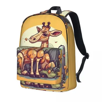 Раница с Жирафа, За Момчета и Момичета, Меко Раници в стил Карикатура на Природата, Полиэстеровые ученически чанти Kawaii, Дизайнерски раница в уличном стил