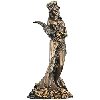 Голям Размер Ослепленная Смола Гръцка Статуетка На Богинята На Богатството На Съдбата Plouto Лъки Fortune Скулптура Офис Подарък Начало Декор