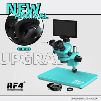 RF4 7-50X HD Наблюдение WIFI Дисплей Синхронно Фокусиране Мобилен Ремонт Триокулярный Увеличение на Микроскопа RF7050TVP-YS010W