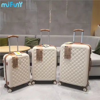 MiFuny INS Багажа си на количка, с Модерна Популярна Клетчатая чанта за количка, ръчния багаж на колела, Пътнически багаж, Комплект от 3 теми