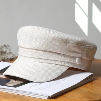 Женска шапка във френски стил, плоска шапка, военна шапка, Есенни обикновена Осмоъгълен шапки за младите студенти, Черни Елегантни дамски барети