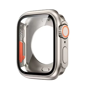 Защитно покритие на екрана за Apple Watch 44 мм 45 мм, твърд калъф за предна броня за iwatch 8 7 6 5 4 преносимото на Ultra