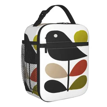 Orla Kiely-bolsas de almuerzo против aislamiento de tallo y pájaro para mujer y niño, Cooler portátil de природен escandinavo, Bento