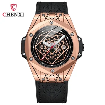 Тенденцията спортни часовници за мъже, Водоустойчиви висококачествени мъжки ръчен часовник с кварцов механизъм автоматично