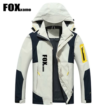Foxxamo/мъжко яке с качулка от мека тъкан, ветрозащитная, непромокаемая, идеален за активна почивка (скално катерене, лов, колоездене)