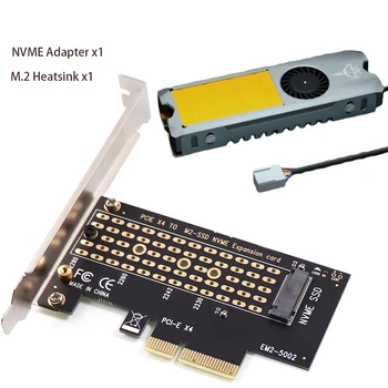 Адаптер SSD M2 NVME към PCIe 4.0, 64 Gbit/s M. 2 PCI-e 4.0 X4 Карта за разширение За настолни КОМПЮТРИ GEN4 GEN3 на Пълна скорост С меден радиатор