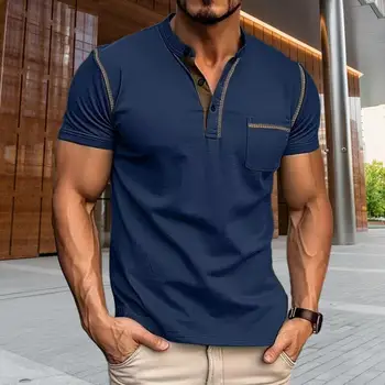 Брандираната висококачествен памучен мъжка тениска с лятна деколте, модерен дизайн, приталенные обикновена тениски, мъжки блузи, тениски, тениски с къс ръкав за мъже