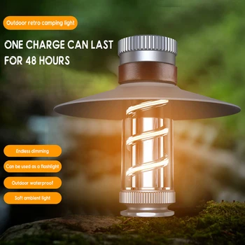 Модерен лампа за къмпинг с далечен прицел, зареждане чрез USB, водоустойчива лампа за риболов, къмпинг