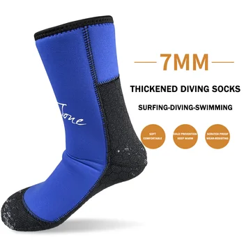 TaoBo 7 мм Топли чорапи за гмуркане за мъже и жени, неопренови камуфляжные чорапи за водни спортове, чорапи за гмуркане, Плажни обувки за сърф