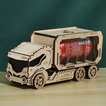 Направи си САМ Прасенце Камион Дървен 3D Триизмерен Пъзел Пъзел Декомпрессионная Събрана играчка Творчески Занаяти, изработени Бижута