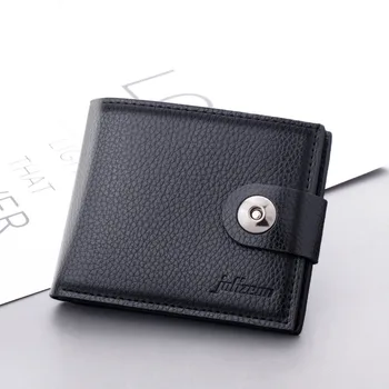 Мъжки портфейл с тъкани дизайн в ретро стил, мъжки кратък портфейл от изкуствена кожа, чантата с няколко карти, Луксозен портфейл с цип, луксозен портфейл за мъже