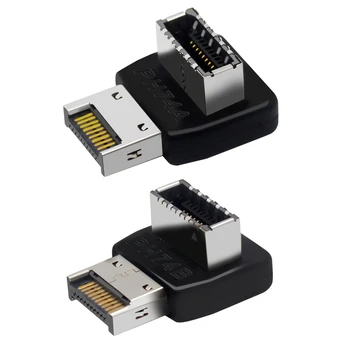 USB 3.1 Type E 90-градусов датчик, преден USB адаптер C, адаптера на предния панел USB за дънната платка на КОМПЮТЪР, вътрешен конектор
