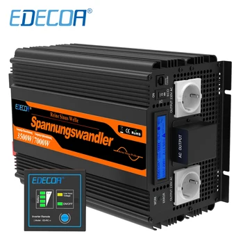 EDECOA 3500 W DC 24 AC 220V 230V датчик чиста синусоида инвертор 3,5 кВт автономен трансформатор за слънчевата система на колата, на лодката у дома