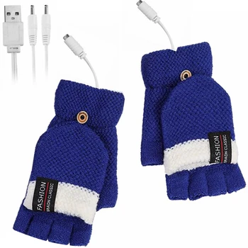 Нови ръкавици с електрически отопляеми от USB, двустранни ръкавици с топъл, акумулаторна батерия, водоустойчива, с контролирана температура