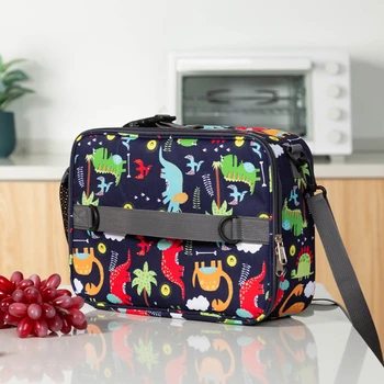 Детска чанта за обяд с Анимационни Динозавром, Чанта-хладилник, Преносим Случайна кутия, Термоконтейнер за студена храна, Обяд,-бокс за пикник за студенти