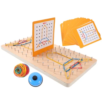 Инструмент Дъска за Нокти Pegboard Играчки, Дървени Геобоард Детска Играчка за Развитие на предучилищното образование