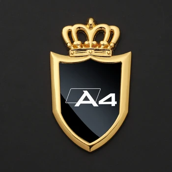Стикери на автомобилни икони, страничните прозорци, метални етикети на моделът на Audi A4 с логото, автомобилни аксесоари