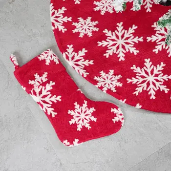 Пола за празнична коледна елха; части за Коледната елха с принтом под формата на снежинки; Комплект чорапи за празнична украса на помещенията; Вечерни аксесоари 90/122 см