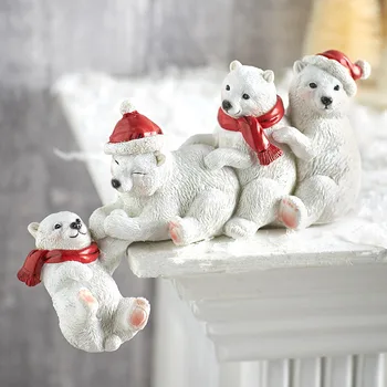 Коледен гном, украса на стареца, зимно украса бяла мечка, черна мечка, ръка за помощ, срок на годност, гледане на деца, украса на работния плот от смола