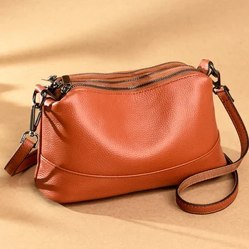 Нови модни Дамски чанти от естествена кожа, Дамски чанти, Дизайнерски дамски чанти на рамо, Елитен марка Дамски чанти-месинджър От телешка кожа
