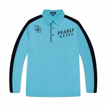 Мъжки облекла за голф, Есен нова риза за спорт на открито, Ежедневни бързосъхнеща риза с къси ръкави, дишаща тениска с дълъг ръкав контрастен топ