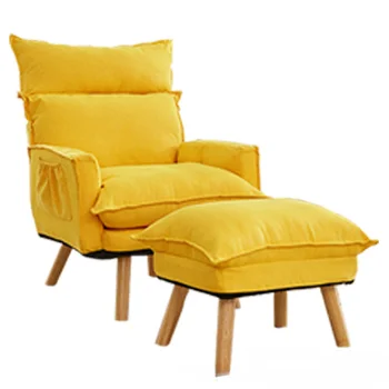 Скандинавски единична разтегателен диван и фотьойл за отдих в балкона малък апартамент с един прост стол, Малък разтегателен диван-фотьойл със сгъваща се облегалка