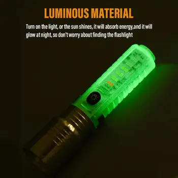 Нов мини led фенерче USB C, акумулаторна лампа, силен магнит, скоба, за писалка, фенерче, мащабиране, Допълнителна преносима лампа, UV-лампа за къмпинг