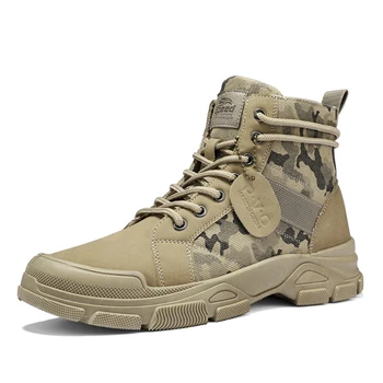 Маркови мъжки туристически обувки, разнообразни мини износоустойчиви армейските обувки с мека подметка, улични дишащи камуфляжные обувки за пътуване до работа