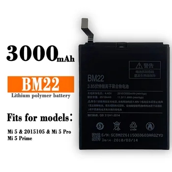 Оригинална Батерия BM22 Full 3000mAh За Xiaomi Mi 5 Mi5 Pro M5 Висококачествени Сменяеми Батерии За телефон Литиева Батерия