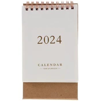 Офис украса 2024 Мини-календар, масичка, малка настолна офис бюро с панти капак