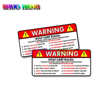 2 ЕЛЕМЕНТА Обърнете внимание На Правилата за безопасност количка за Голф Предупредителни Инструкции Персонални Забавно Vinyl стикер за декорация на колата Стикер