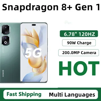 Оригинален Мобилен телефон Honor 90 Snapdragon Pro 8 + Gen 1 Android 13,0 Отпечатък от пръст върху екрана 6,78 