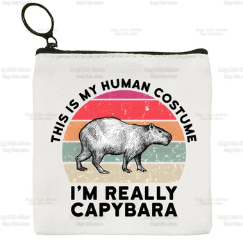 Парусиновый Портфейл от Капибары, Чанта за ключове, Класическа Чанта За съхранение на Capybaras Is My Spirit Animals, на Индивидуален Портфейл С Притежателите на карти