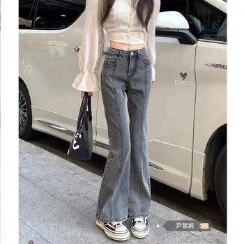 летни дамски дънки с висока засаждане в ретро стил голям размер, прав дамски панталон y2k jeans