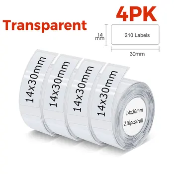 4PK Прозрачна Етикета Стикер P15 Залепваща Термобумага за Этикетирования 14 мм x 30 мм за Преносим Принтер P15, Печат на Стикери, Водоустойчив