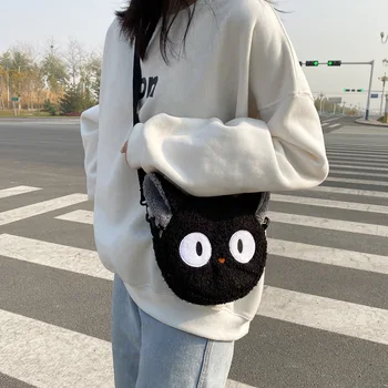 Дамски портмонета и дамски чанти в японски стил, Мультяшная плюшен чанта на рамото за жени, чанта през рамо, Малка чанта за телефон, портфейл