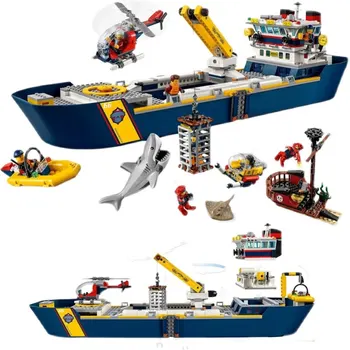 В НАЛИЧНОСТ 60266 Кораби изследователски кораб, Строителен блок, Тухли, Модел градския пътнически Разузнавателно кораб, играчки за деца, подаръци за рожден Ден